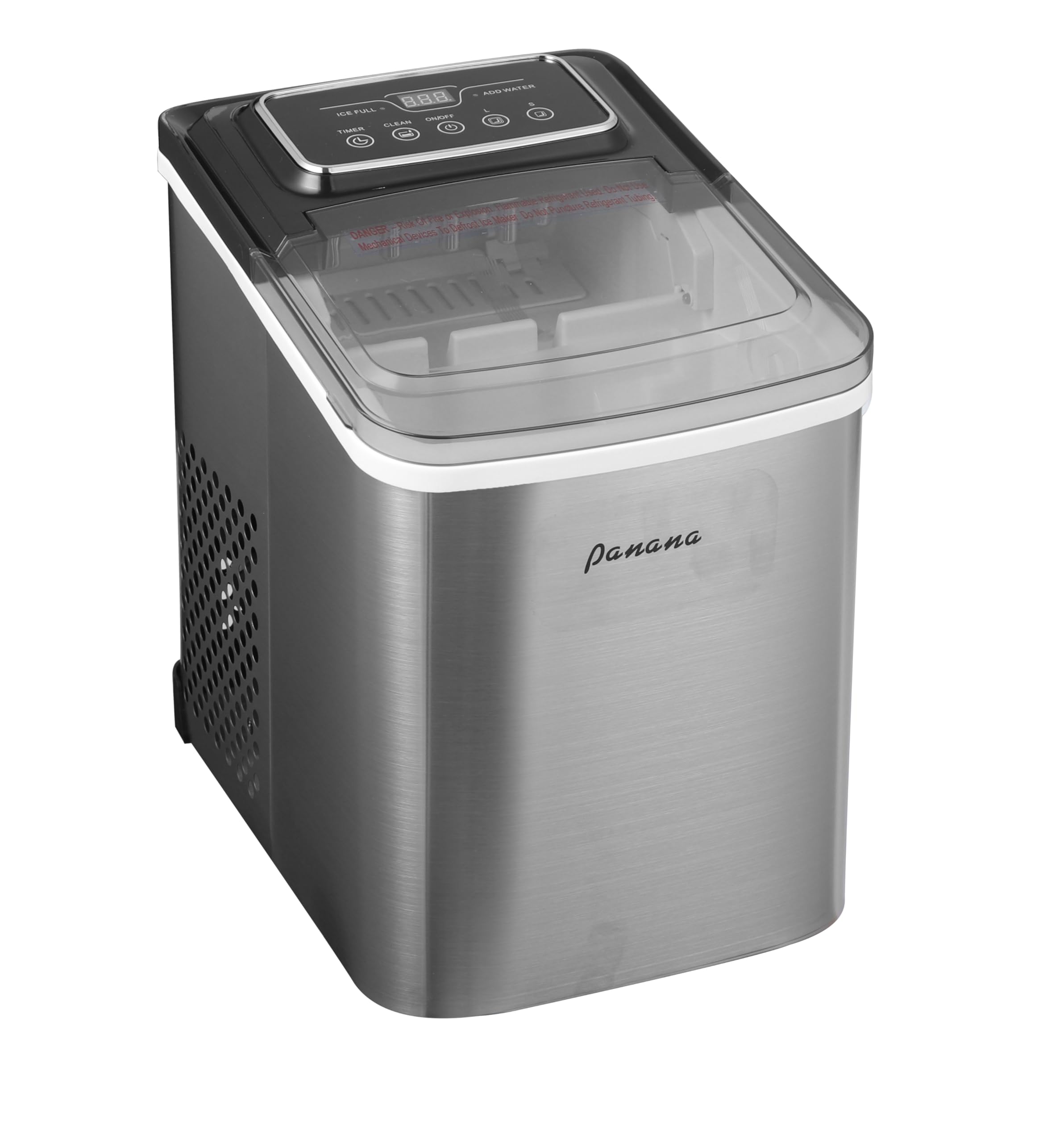 Panana Smart Countertop Ice Makers,Automatic Clean,Portable Ice Maker 9 Cubes Ready in 7-10min,26lbs/24H,for Home Kitchen Party Camping,Silver