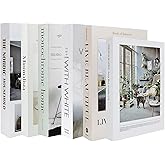 6 Pcs Faux Books for Decoration,Designer Luxury Modern Fake Decorative Books for Home Bookshelf Decor Coffee Table Stacked Bo