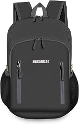 Bekahizar 20L Ultra Lightweight Backpack Foldable Daypack Water Resistant Black view 2