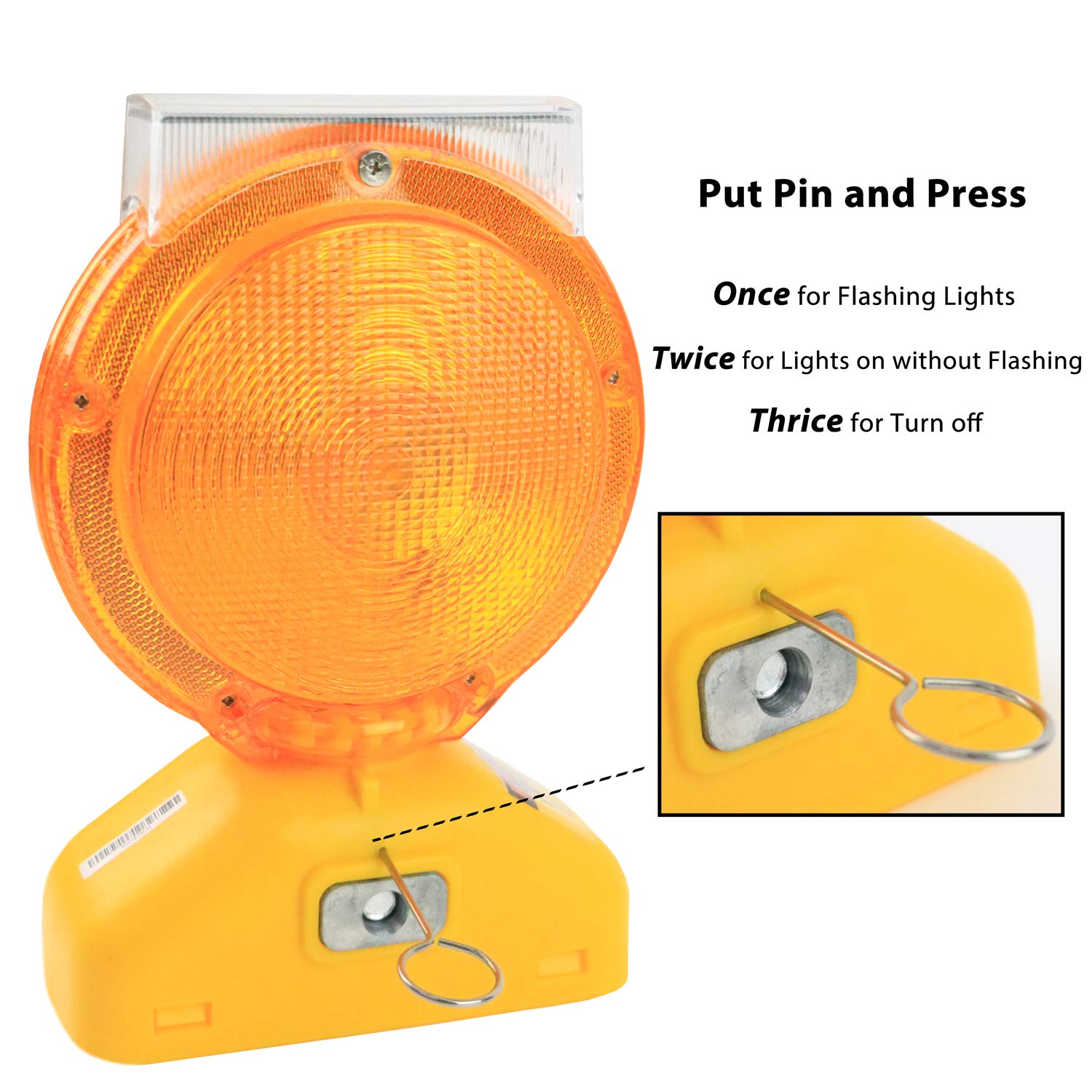 RK Safety BLIGHTST Solar Rechargeable Barricade Amber LED Warning