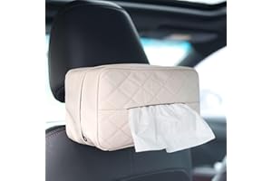 SENYAZON Car Tissue Holder, 120 Tissues Box Cover - Extra Large, Fits 120 Tissues per Box - Daily Use (Beige)