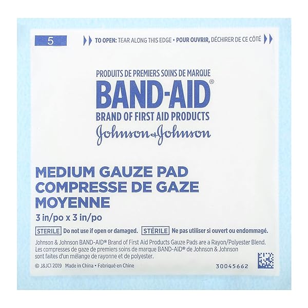 BANDAID JOHNSON 3″X3″ 10CT GAUZE PADS, MULTICOLOR