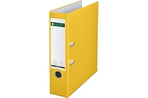 Leitz 2-Ring 3-Inch Premium Linen Textured A4 Sized European Binder, Yellow (1010-YE)