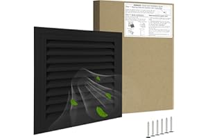 JONRIOX 20"*20" Gable Vent,Aluminum Alloy Wall Vent Shed Vents,with Removable Strainer and 180 Degree Opening Angle.Ideal for Attic,Shed,Garage,Play House,Coop.[Inside Dimensions:17.7"w X 17.7"h]-Black 1 Pack