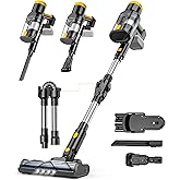 LIVOWALNY Cordless Vacuum Cleaner Compatible with DeWalt 20V Battery, 350W Brushless 40kPa Suction, 0.8L Dual Dust Cup, LED Floor Brush & 180° Flex Wand for Hardwood & Carpet (Battery Not Included)