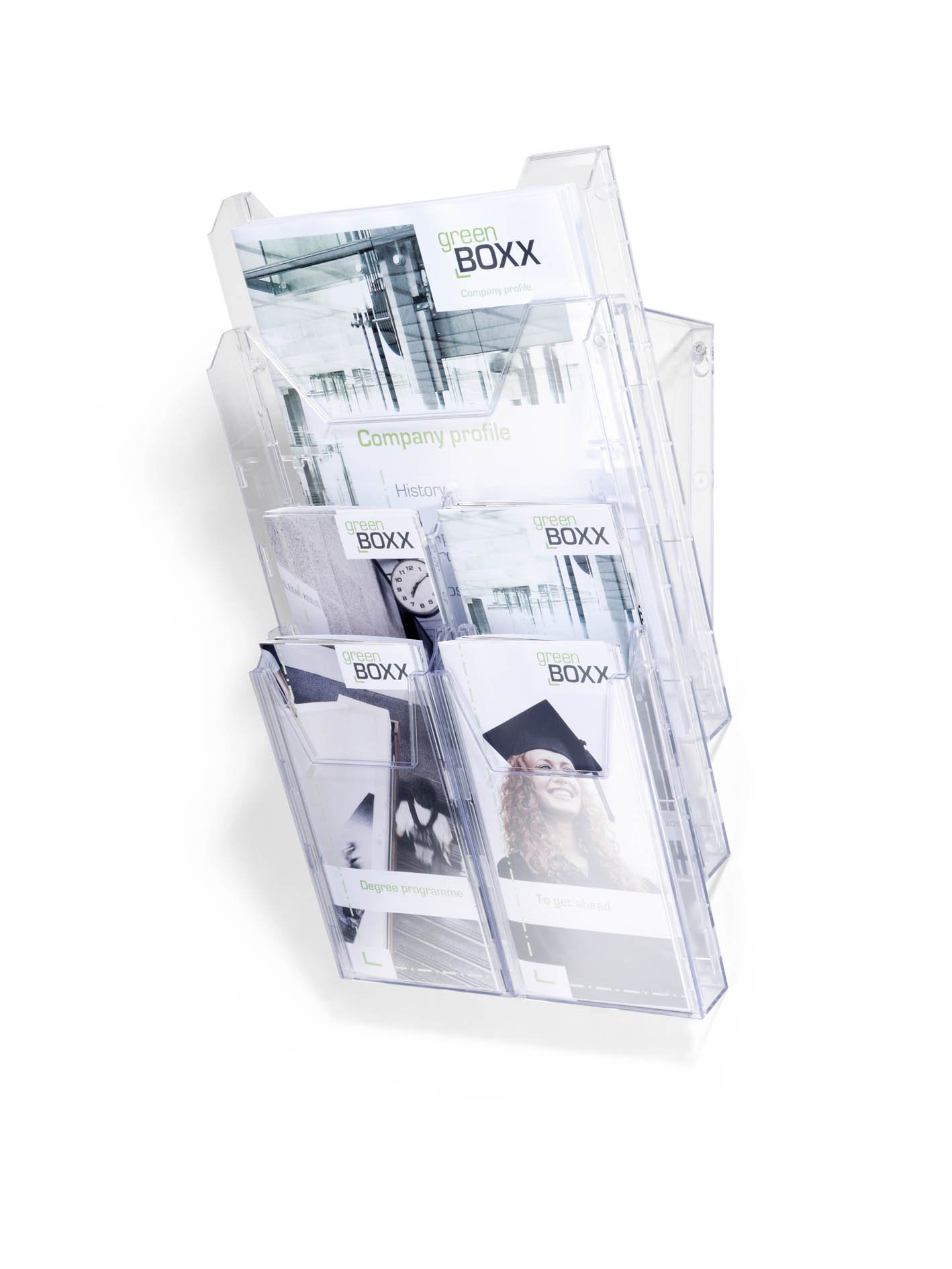 Durable Comiboxx Pro, Table or Wall Literature Holder Set (1 x A4 Tray, 4 x 1/3 A4 (a6) Trays)