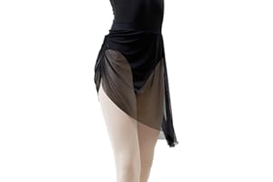 DanceDaily Women's High Waist Ballet Skirt Sheer Dance Skirts for Adult