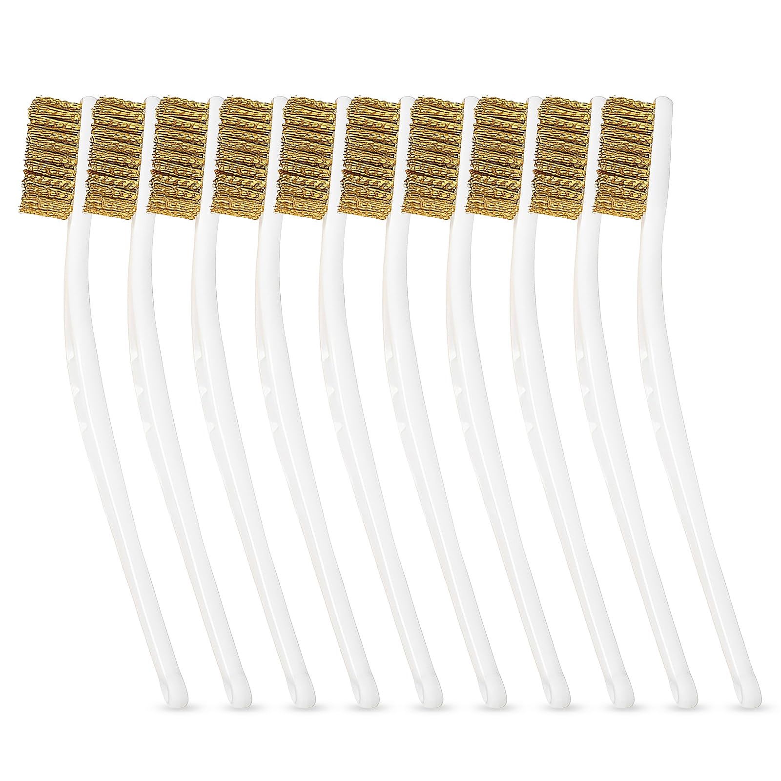 10PCS Brass Brush, Small Metal Brush Mini Wire Brushes for Rust Removal Cleaning Welding Slag Sink 3D Printer Cleaning Brushes