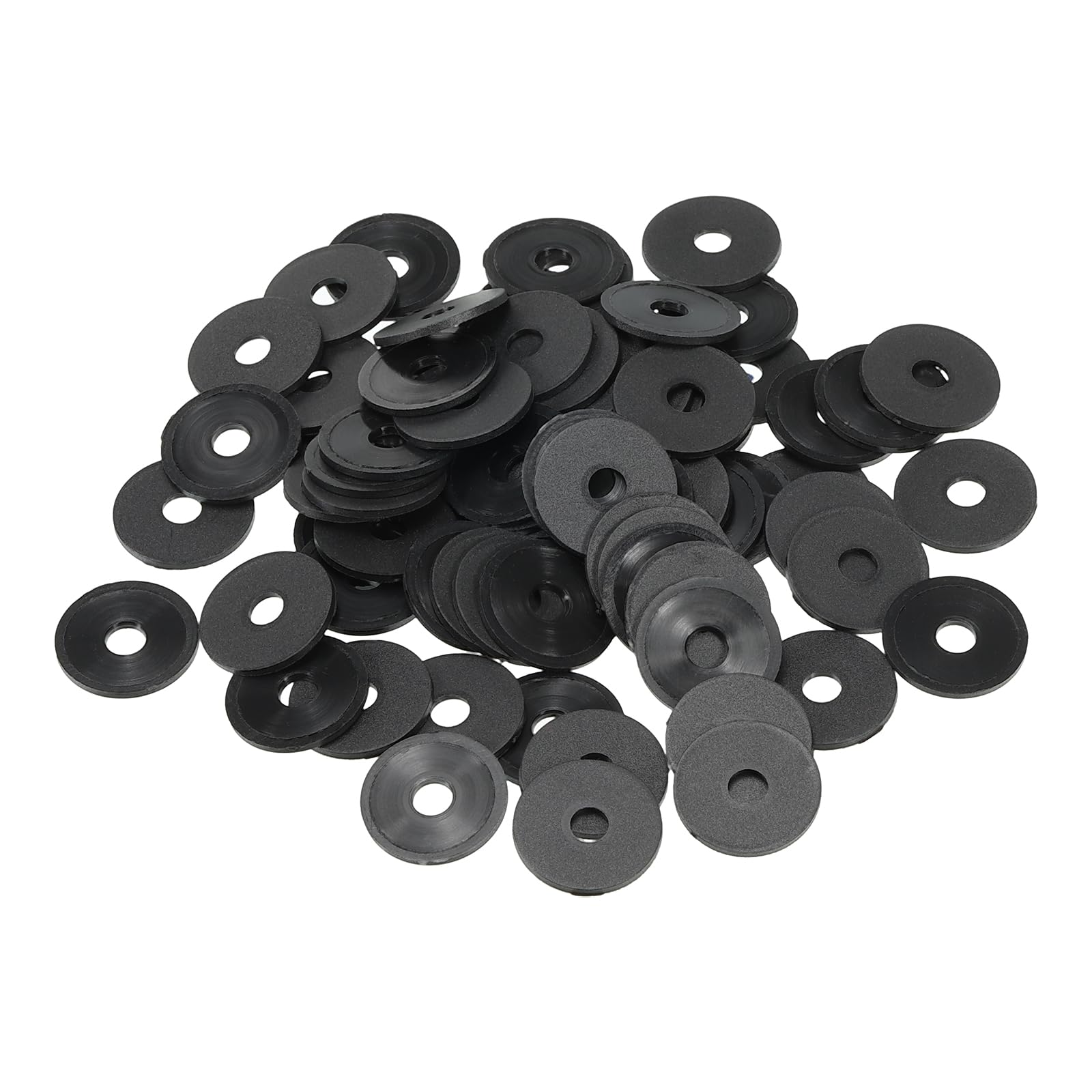 PATIKIL M4 Nylon Flat Washer, 100 Pack 4mm ID 15mm OD 1mm Thick Sealing Spacer Gasket Ring for Faucet Pipe Water Hose Fastener Bolt, Black