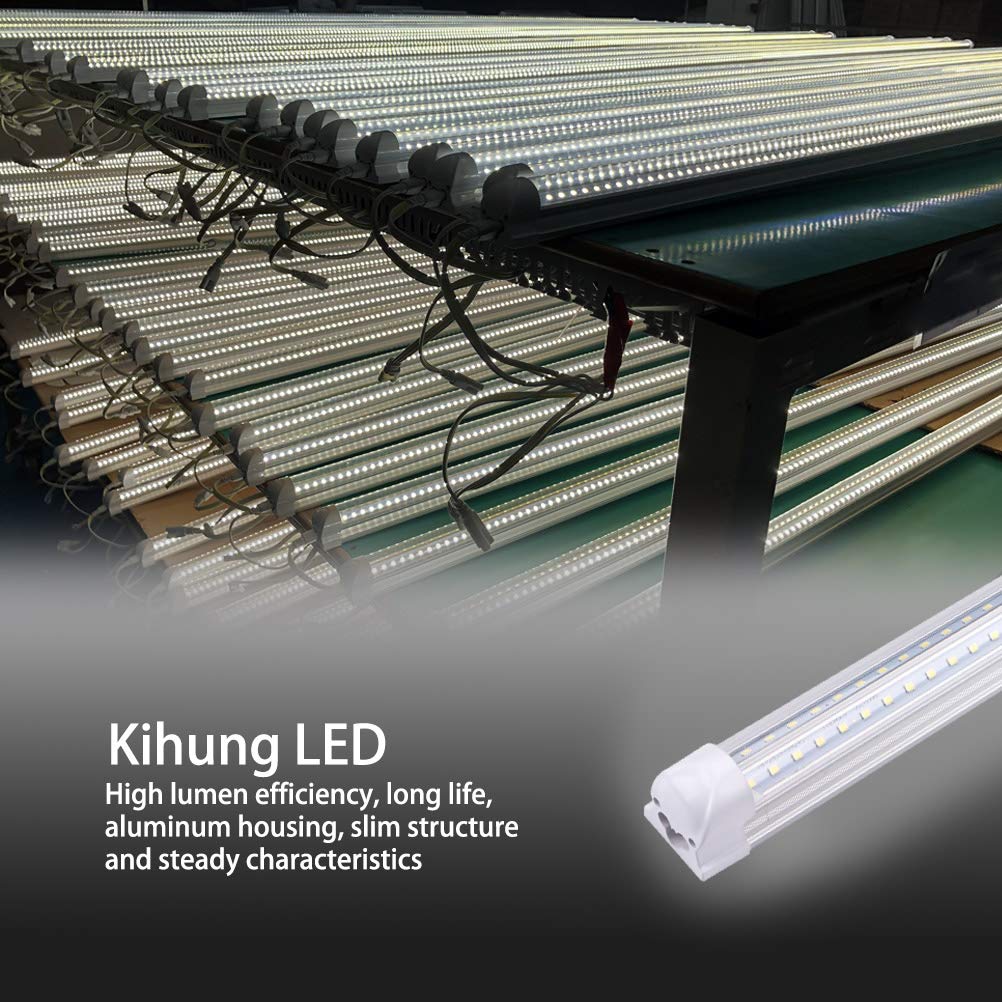 (12Pack) Kihung 8ft LED Shop Light Fixture, 75W, 9750lm, 6000K, 96