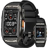 KOSPET Tank X2 Ultra Rugged Smart Watch with GPS, 5 ATM Waterproof, Black | 1.64" AMOLED Display, 170+ Sport Modes, Full Stainless Steel, Answer/Make Call, Heart Rate/Fitness Monitor for Android &amp; iOS
