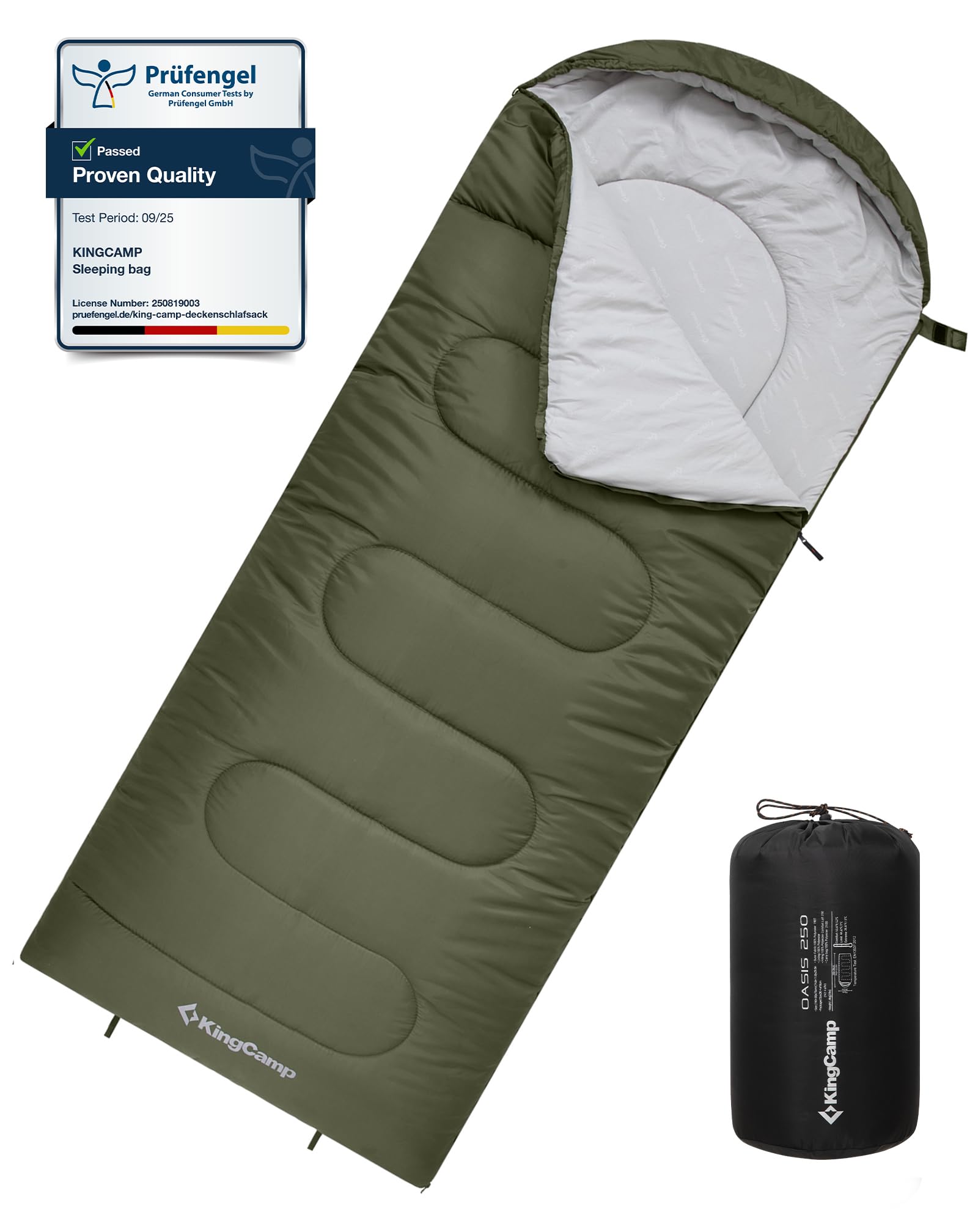 KingCamp Sleeping Bag 3 Season- Lightweight Waterproof Camping Sleeping Bags Indoor & Outdoor Use for Adults for Camping with Compression Sack