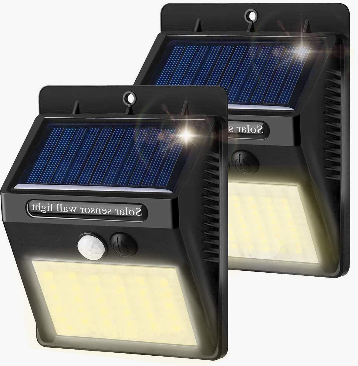 Solar Lights Outdoor, AOMEES Solar Motion Sensor Lights Waterproof Super Bright Wireless Solar Security Lights for Garden Fence Yard Patio Pathway Driveway (2 Pack)