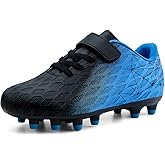brooman Kids Firm Ground Soccer Cleats Boys Girls Athletic Outdoor Football Shoes