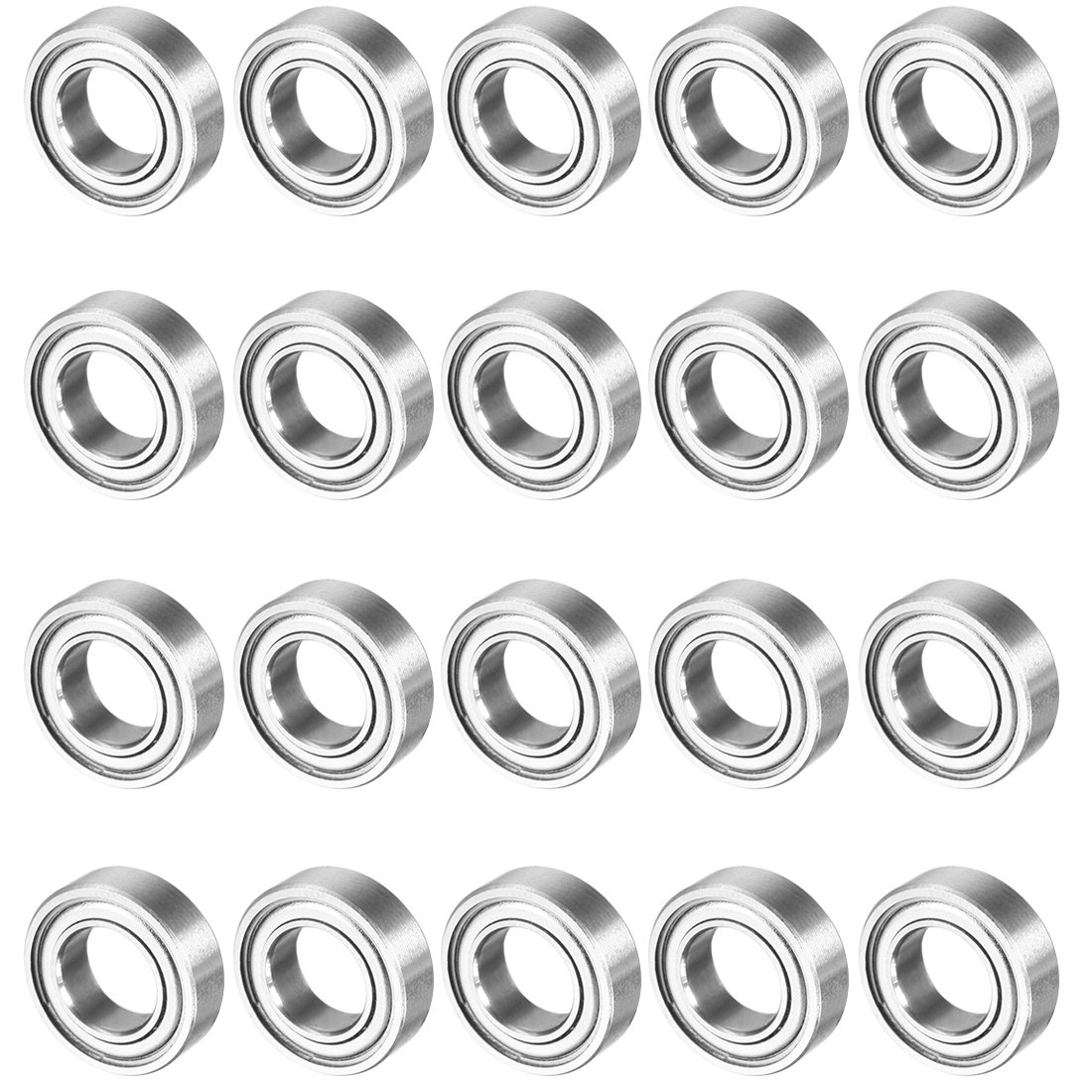 Sourcingmap 20pcs MR148ZZ 8mmx14mmx4mm Double Shielded Miniature Deep Groove Ball Bearing