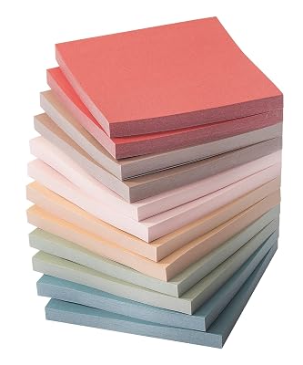 Mr. Pen- Sticky Notes, 3"x3", 12 Pads, Vintage Colors, Self-Stick Pads, Aesthetic, Colorful, Bulk, Stocky Notes for Bible Journaling