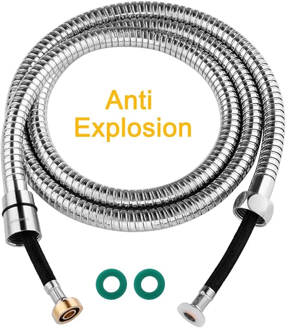 HOMEIDEAS 60inch(1.5m) RV Shower Hose Explosion Proof 304 Stainless