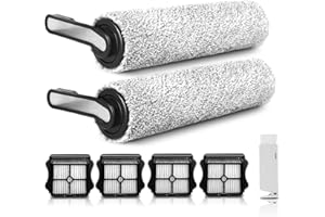 YGY S5 Roller Brush and HEPA Filter Replacement for Tineco Floor ONE S5 / S5 Pro / S5 Pro 2 Cordless Wet Dry Vacuum Mop Replacement Parts （2 Brush Rollers+4 HEPA Filters+1 Cleaning Brush ）