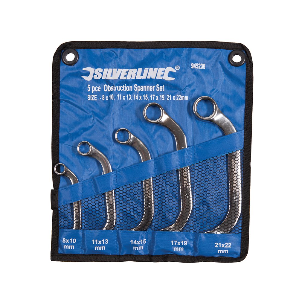 Silverline 945235 Obstruction Spanner Set 5pce 8 - 22 mm
