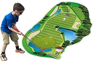 GOODLYSPORTS 3D Mini Golf Course, Mini Golf, Kids Golf Club Set, Toddler Golf Set with Putting Mat and Retractable Kids Golf Clubs. Kids Golf Sets Age 3-5,Indoor and Outdoor Kids Golf, Medium