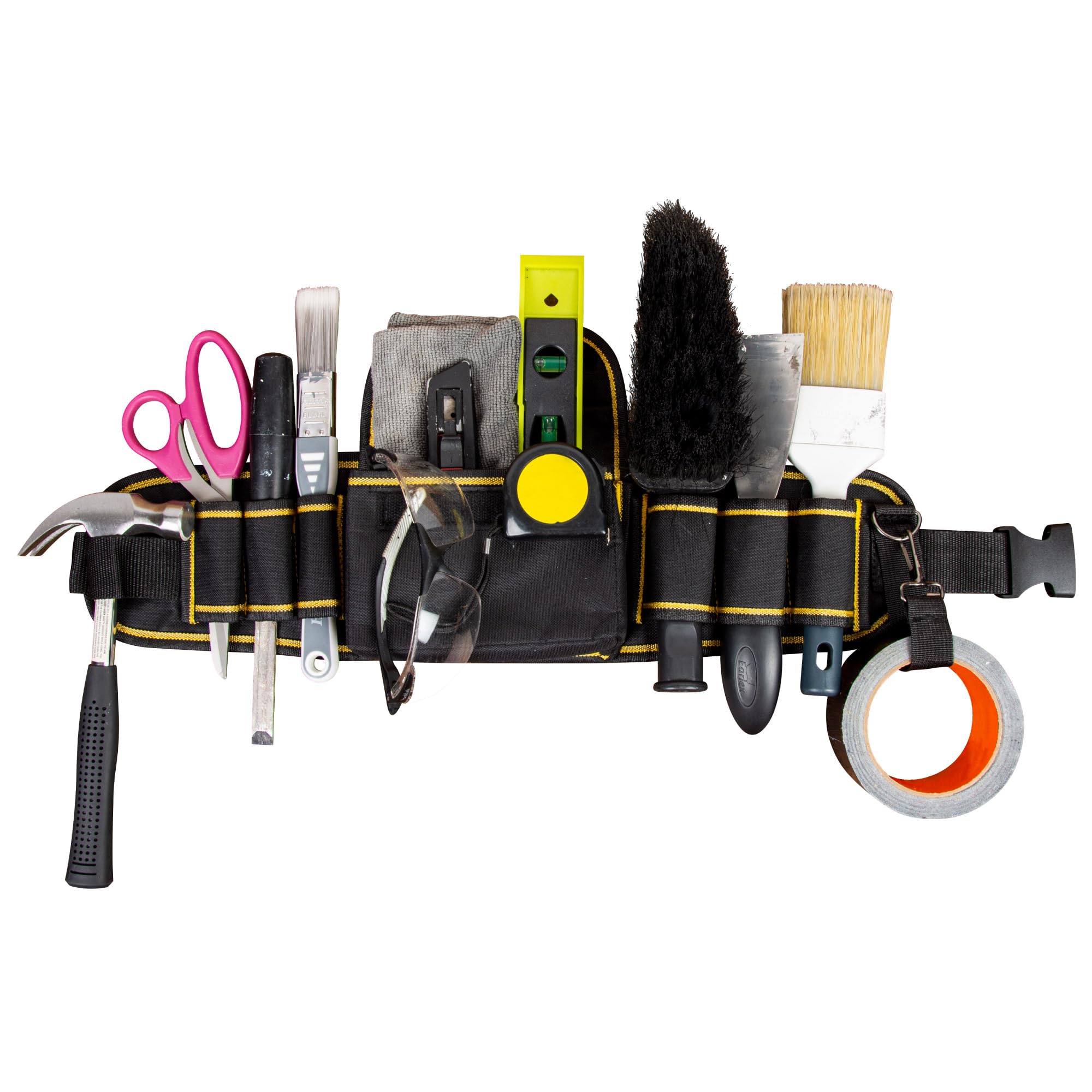 Tool Belt Tool Pouch – Heavy Duty Tool Belt with Hammer Loop – Adjustable Tool Bag - Multiple Pockets – Tool Storage Bag – Tool Organiser Belt - Fits Waists 26-42 inches