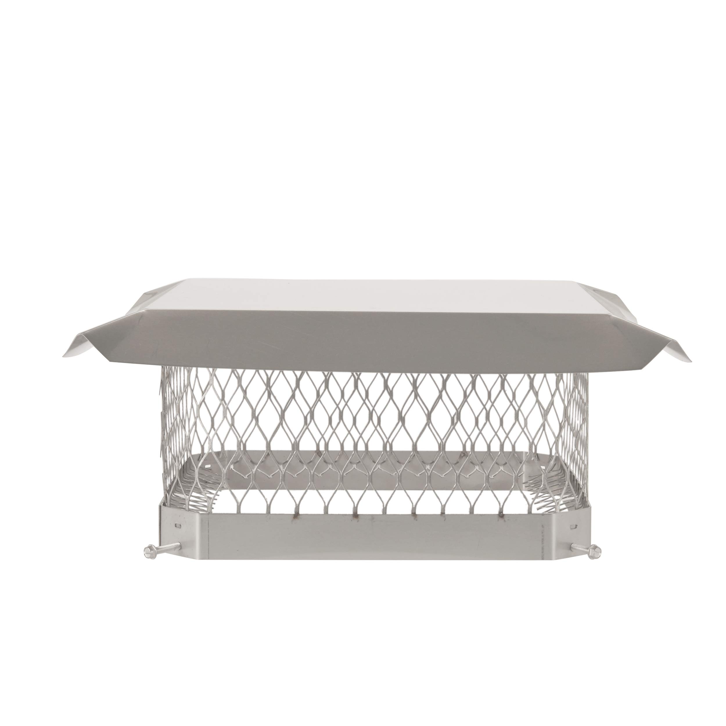 Shelter 13" x 13" Single Flue Bolt-On Chimney Cap, Fully Assembled, Stainless Steel