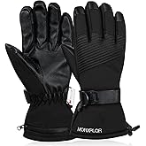 MORXPLOR Ski Snow Gloves for Men Women,3M Thinsulate Insulated Warm Winter Snowboard Windproof Winter Touchscreen Snowmobile Gloves for Cold Weather
