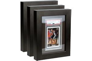 Bivitre PSA Graded Card Display Frame - Wall Mount Baseball Trading Card Display Case ONLY Fit for 5 PSA Rating Cards, Display for Basketball Football Hockey Pokemon MTG (1 PSA Card x 3PCS)