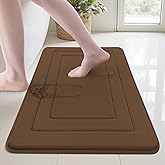 Cupic Cupid Super Soft Memory Foam Bath Mat, Brown Bathroom Rugs, Non Slip Bath Mats for Bathroom Floor, Machine Washable Rugs for Shower & Tub, Quick Dry Bath Carpet for Decor, 24" x 16"