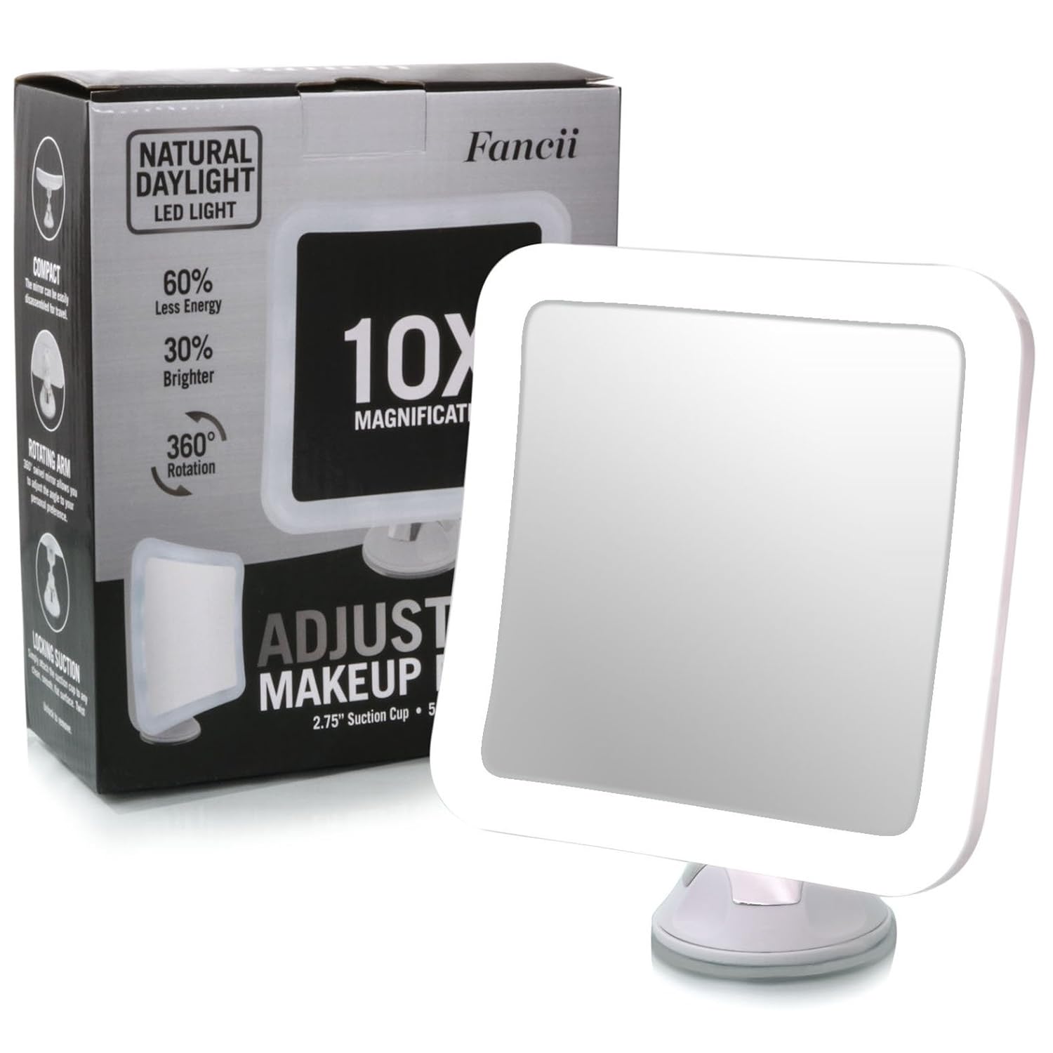 Bingua.com - Fancii 10X Magnifying Lighted Makeup Mirror - Daylight LED 