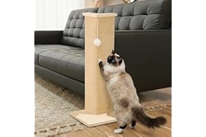 PETKARAY Couch Corner Cat Scratcher, 28'' Corner Scratching Post Cat Wall Scratcher, Sisal Scratch Pad for Sofa, Wall Furnitu