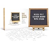 flybold Felt Letter Board - Baby Announcement Sign Board - Message board with 340 Letters Numbers Sign Adjustable Tripod Stand - Announcement Board for Birth - Small Word Grey 10x10 inch (Wall Mount)