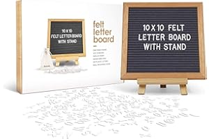 flybold Felt Letter Board - Baby Announcement Sign Board - Message board with 340 Letters Numbers Sign Adjustable Tripod Stand - Announcement Board for Birth - Small Word Grey 10x10 inch (Wall Mount)