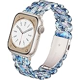 Pleixiu Lightweight Resin Band For Apple Watch Series 11 10 SE 9 8 7 6 5 4 3 2 1 Ultra 3 2, Fashion Adjustable Replacement Strap for iWatch Bands 38mm 40mm 41mm 42mm 44mm 45mm 46mm 49mm for Women Men