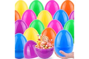 REGTEB 18 PCS Jumbo Easter Eggs 6 Inch Giant Plastic Bright Solid Easter Eggs Assorted Colors Large Fillable Easter Egg for Party Favor Eggs Hunt Easter Basket Stuffers Fillers Classroom Prize