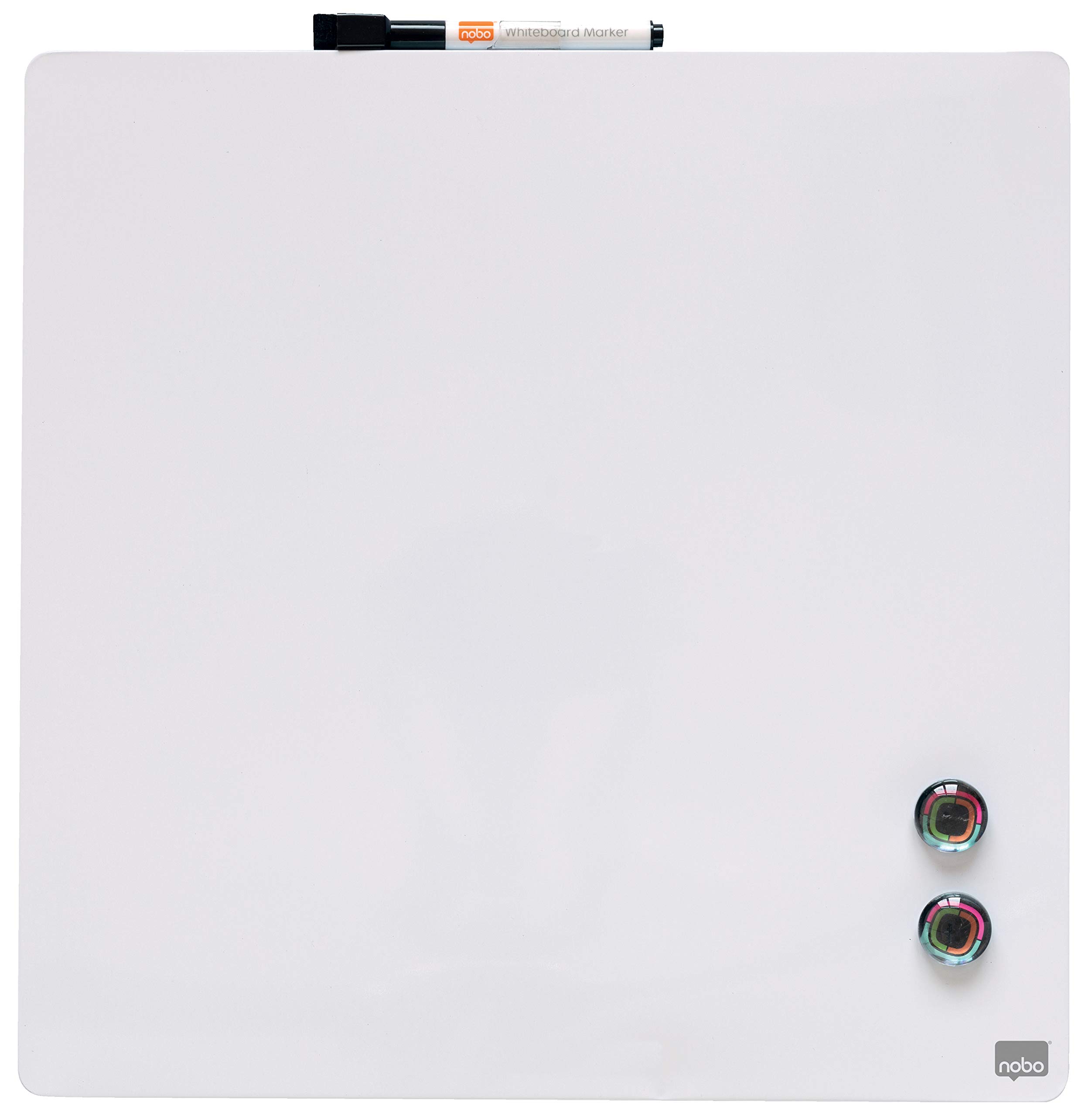 Rexel Nobo Mini Magnetic Whiteboard Coloured Tile, Frameless, Dry Wipe, Easy Clean, Wall Mountable, Home/Office, 360 x 360 mm, White, 1903802