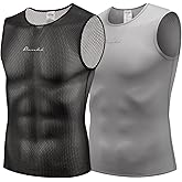 Przewalski Men’s Sleeveless Cycling Undershirt Quick Dry Bike Base Layer Vests Breathable Bicycle Jerseys Biking Tank Tops