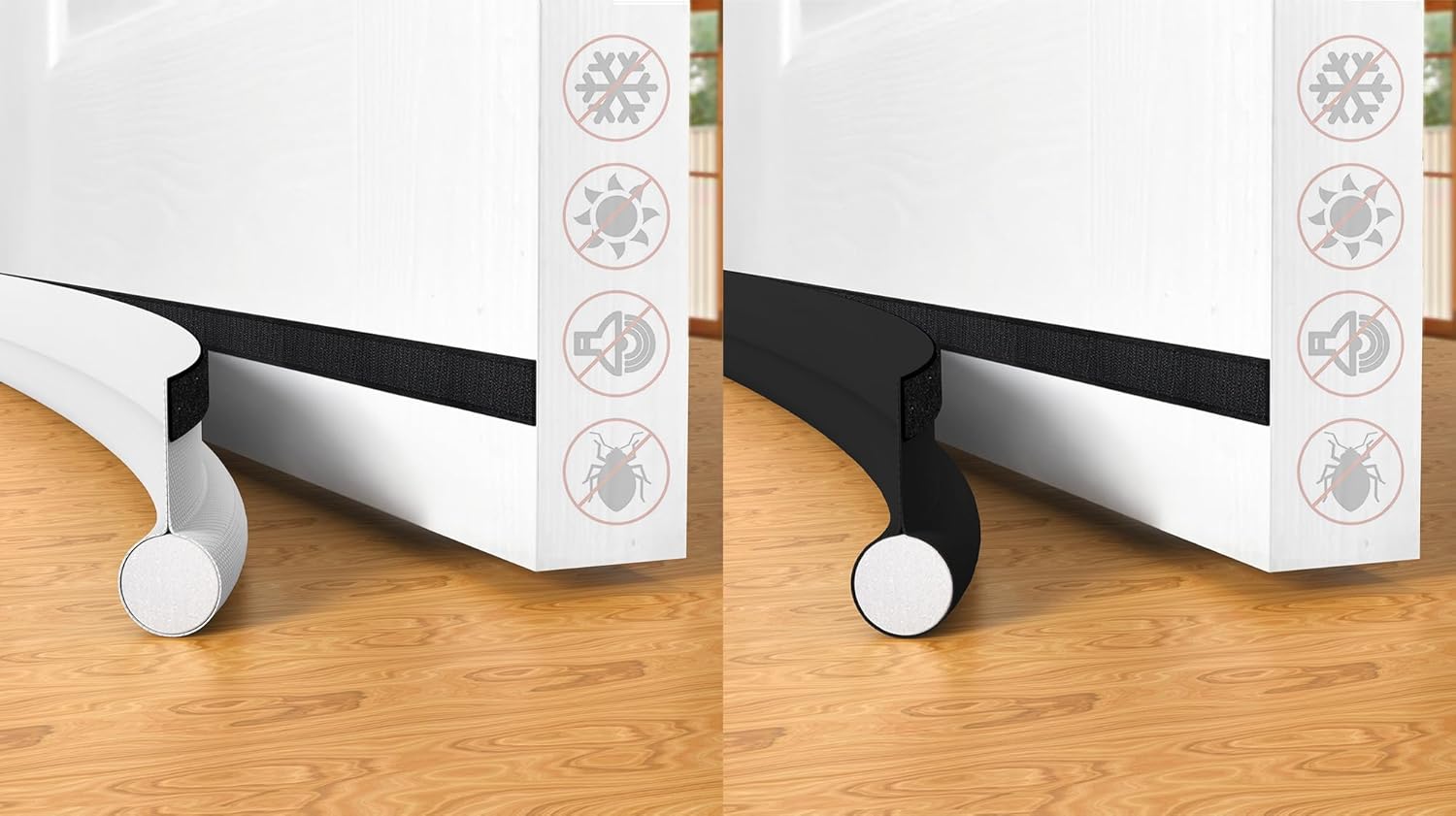 Draft Stoppers - 2 Pack Door Draft Stopper Bottom One Sided Door Draft Blockers，37