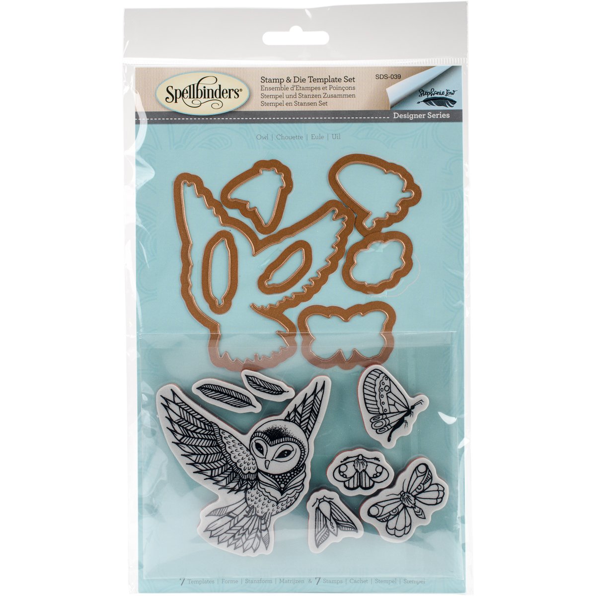 Spellbinders Owl Stamp and Die Set, Multi-Colour