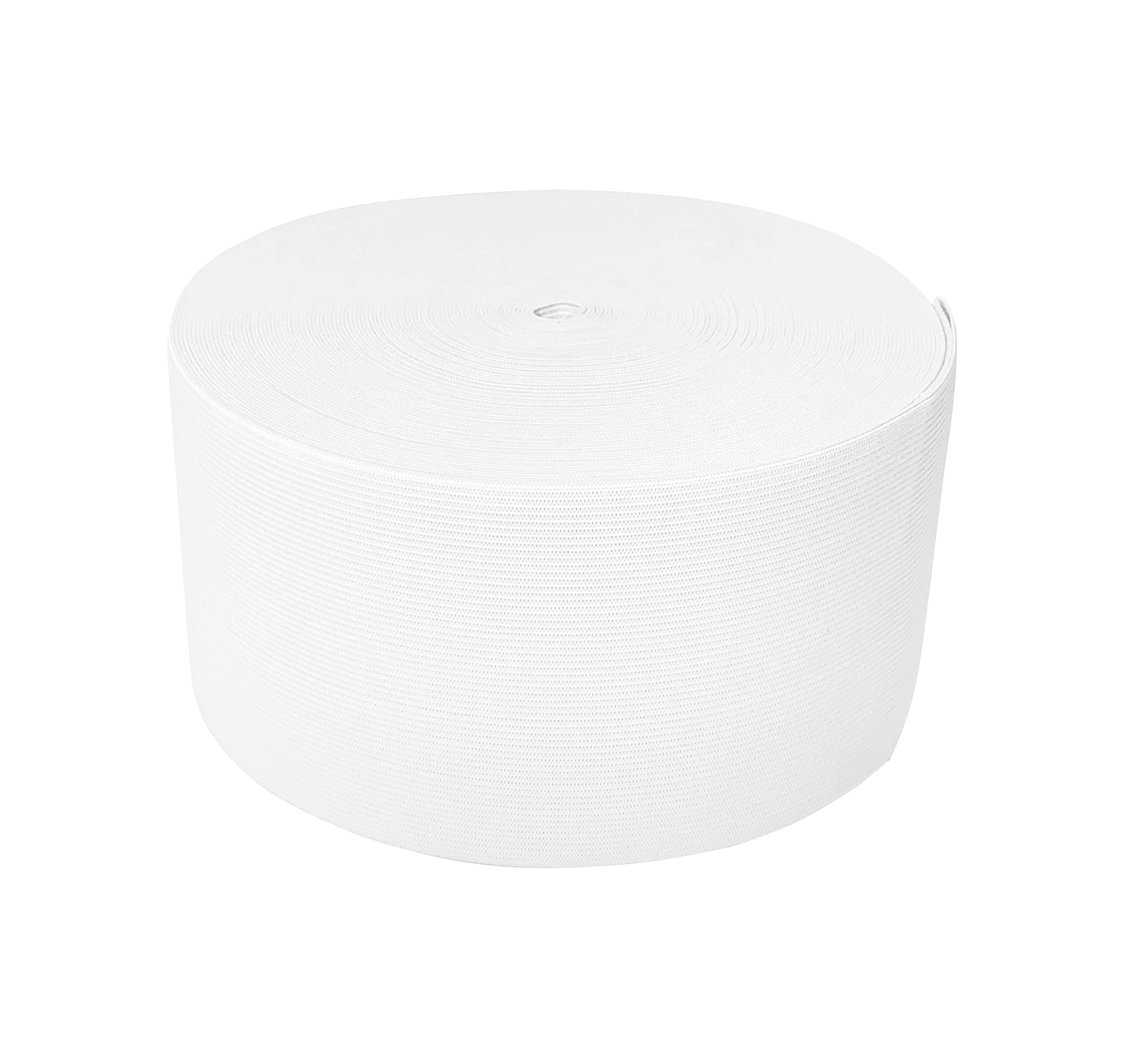 25 Meters Sewing Elastic Band, Flat Elastic Tape, Wide Elastic Tape, Wide Flat Elastic Band, Black Elastic Tape, Sewing Elastic Fabric, White Sewing Tapes (45 mm x 25 m)