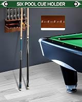 EXTCCT Hardwood Wall Mount Pool Cue Rack six cues Oak solid wood view 5