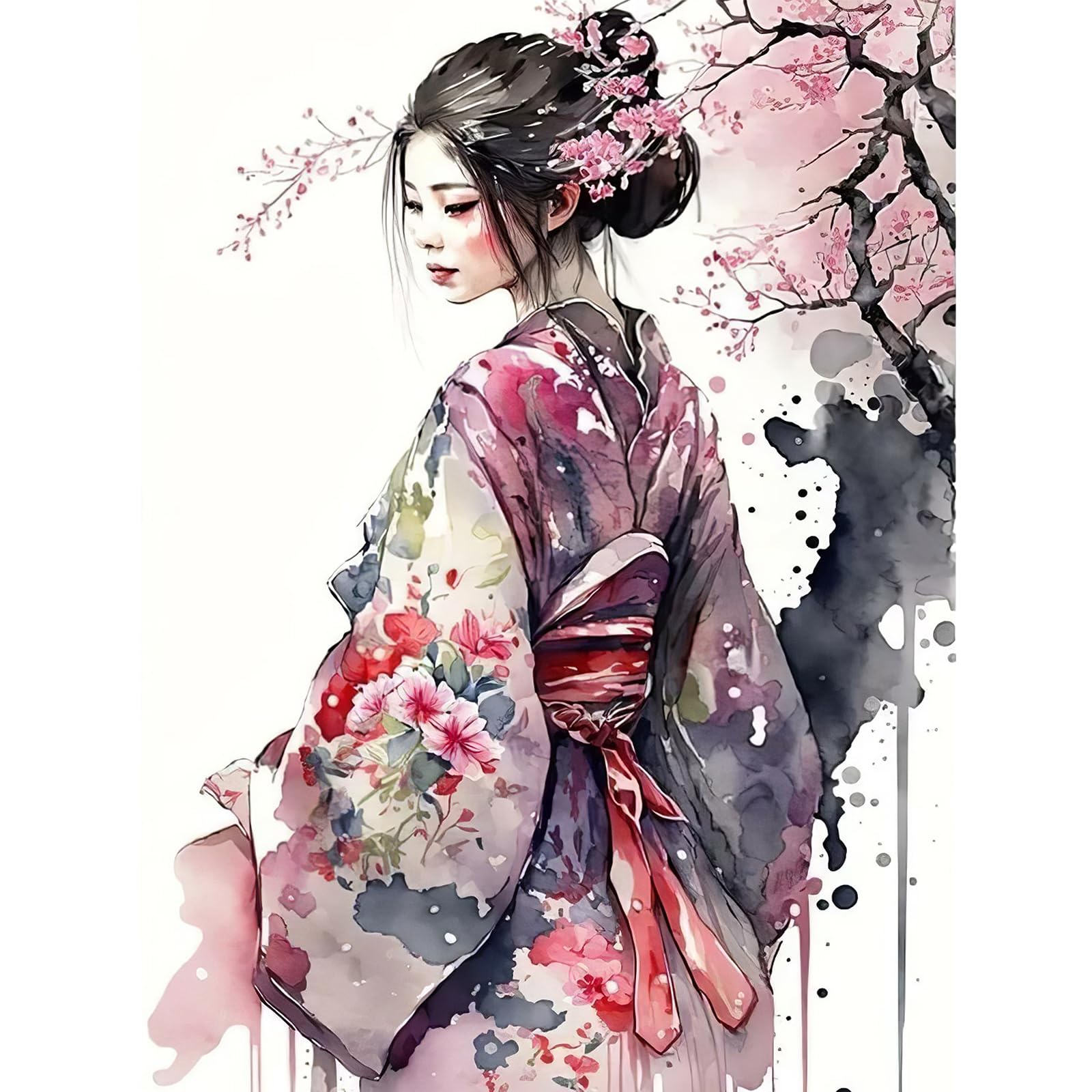 MAXBYE Diamond Painting Art Kits, 5D Woman with Tree Diamond Art Round Full Drill for Adults Beginner, DIY Gem Craft Crystal Cross Stitch for Home Wall Decor Gifts 30x40cm