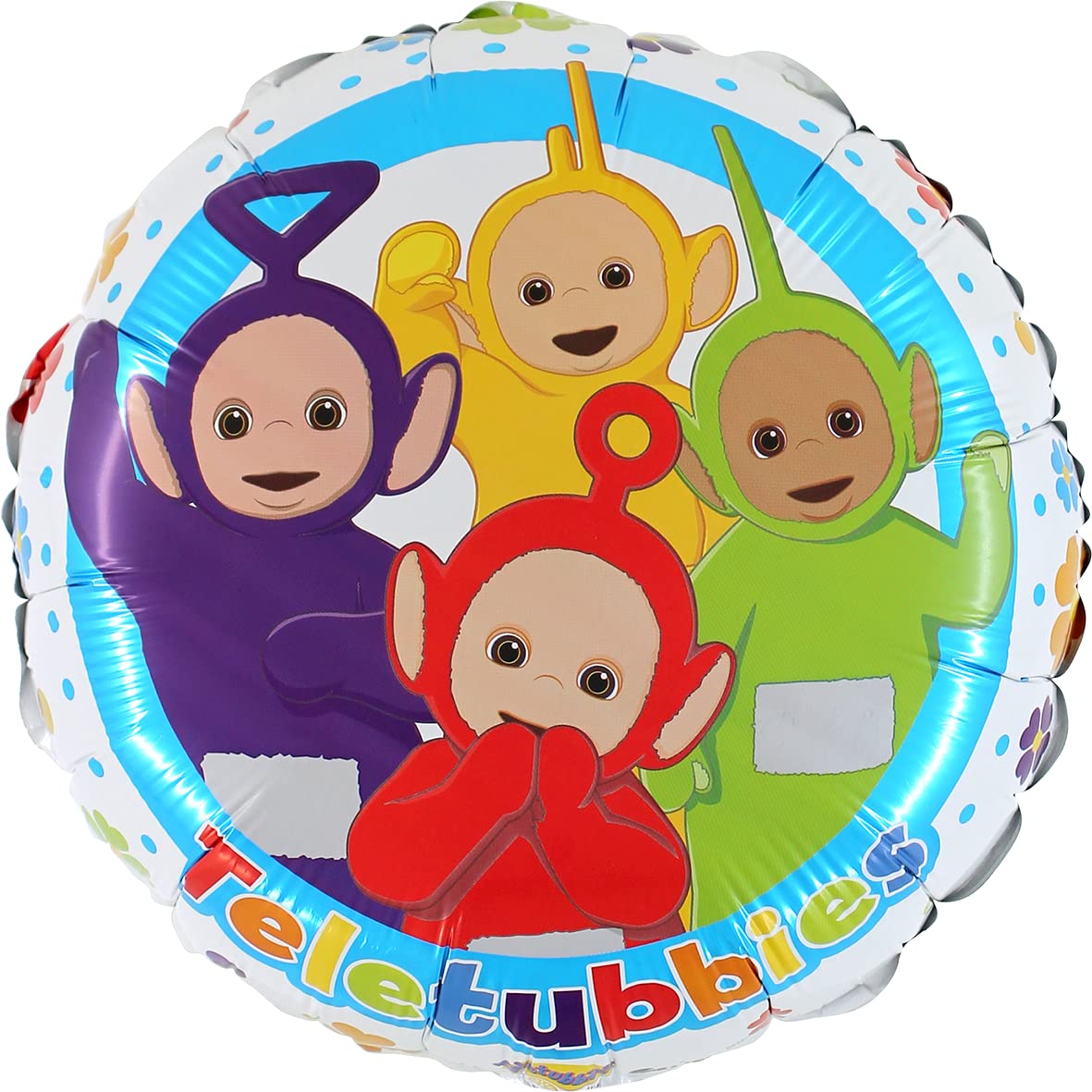 Grabo Teletubbies Birthday Balloon for Children's Party Round Foil with Straw to Inflate it. Colourful Balloons Made in Italy 35 x 35 cm