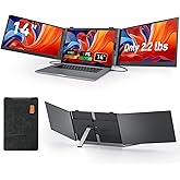 Vixtan 2.2lb Ultra-Light Laptop Screen Extender, 14" Triple Portable Monitor for Laptop, Ultra-Thin 1080P FHD Monitors for 13-17.3" Laptops, Triple Monitor Extended for Windows/Mac/Chrome