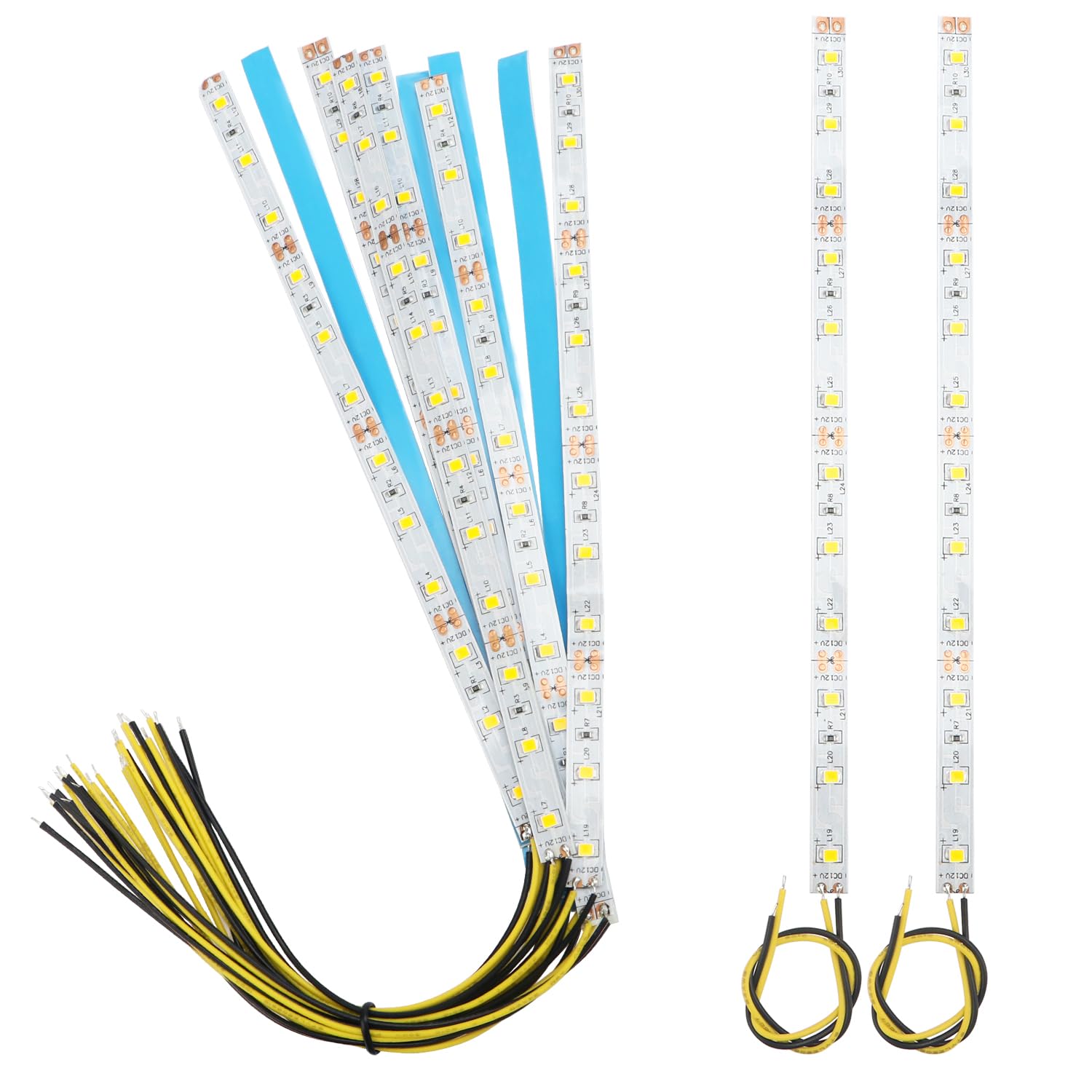 YIXISI 10 PCS 200mm Prewired Strip LED Light, 12V - 18V, 2335 SMD LED, Yellow