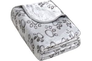 GORGELLY Dog Blankets for Large Dogs, Soft Fleece Dog Blanket Fluffy Pet Blanket Warm Sleep Mat Cover for Bed Couch, Cute Paw Print Puppy Cat Blanket, Flannel Throw Blanket for Dogs, 50"X40" (1 Pack)