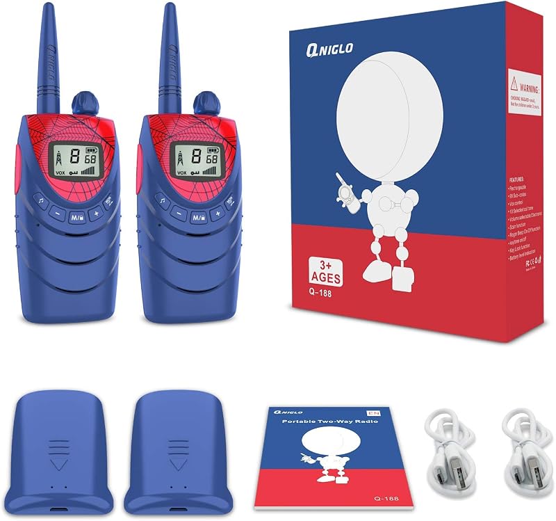 Spiderman Walkie Talkie Niños Recargable, Juguetes de 3 a 12 Año