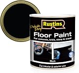 RUSTINS Quick Dry Floor Paint Black 1 Litre Concrete Wood Stone Brick view 2