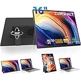Portable Monitor, 16 Inch 1200P FHD Laptop Screen Extender Dual Monitor, 360° Rotating Detachable Stand Plug n Play, Ultra Slim Zero Frame, Travel Portable Screen for Laptop/PC/Mac/Windows/PS5