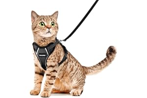 Halypet Cat Harness and Leash Set [H500 Pro Escape Proof Cat Harness for Walking, Adjustable Breathable Soft Travel Cat Leash, Reflective Strips Kitten Harness